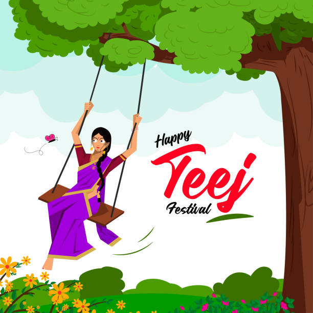 Happy Haryali Teej Festival Banner Design Template